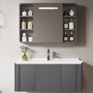 Ванная комната на заказ, оптовая продажа современных шкафов для ванной комнаты с зеркалом