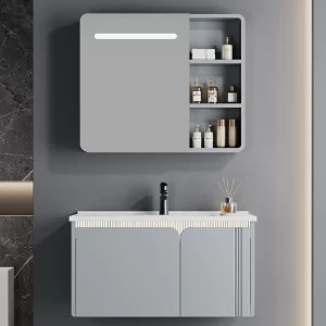 注文の虚栄心の浴室のステンレス鋼、贅沢な陶磁器の洗面器の浴室のキャビネット卸売