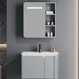 卸し売り浴室のキャビネットおよび虚栄心、バルクの流しが付いている薄い灰色の浮遊浴室の虚栄心 (1)