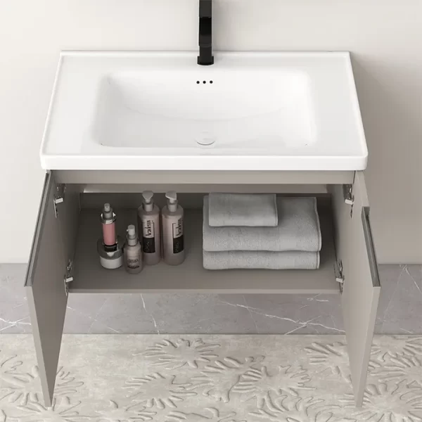 خزانة حمام رئيسي رمادي