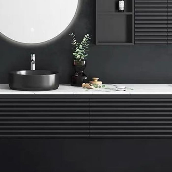 Factory-made custom bathroom black cabinet