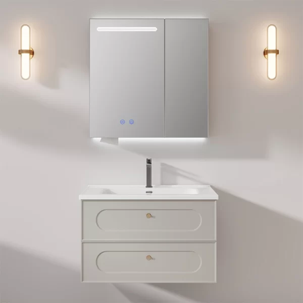 Meuble de salle de bain sur mesure fabriqué en usine