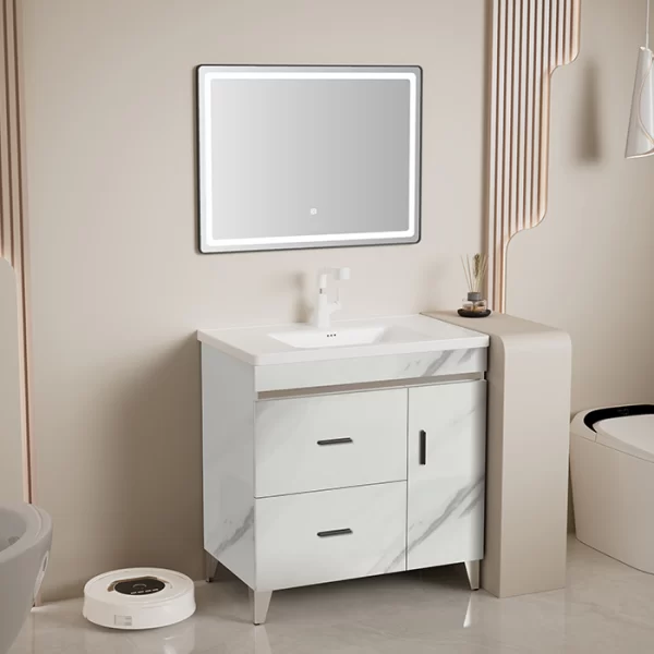 حوض غسيل مخصص مع حوض غسيل بمرآة لحمام الفندق