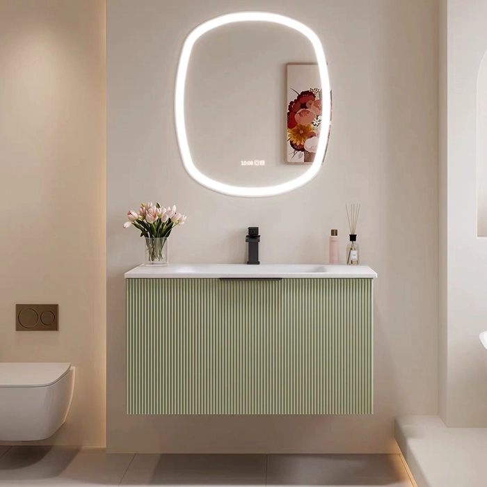 How to Choose the Bathroom Cabinet Color Bright Green and White