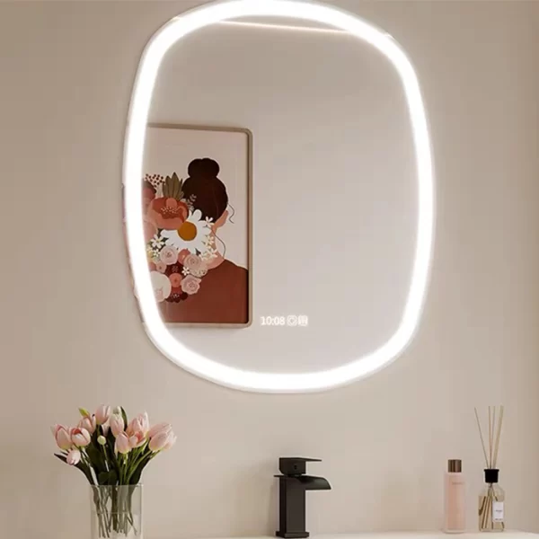 Custom White Bathroom Cabinet, PVC Floating Vanity Bathroom with Mirror and Ceramic Basin in Bulk