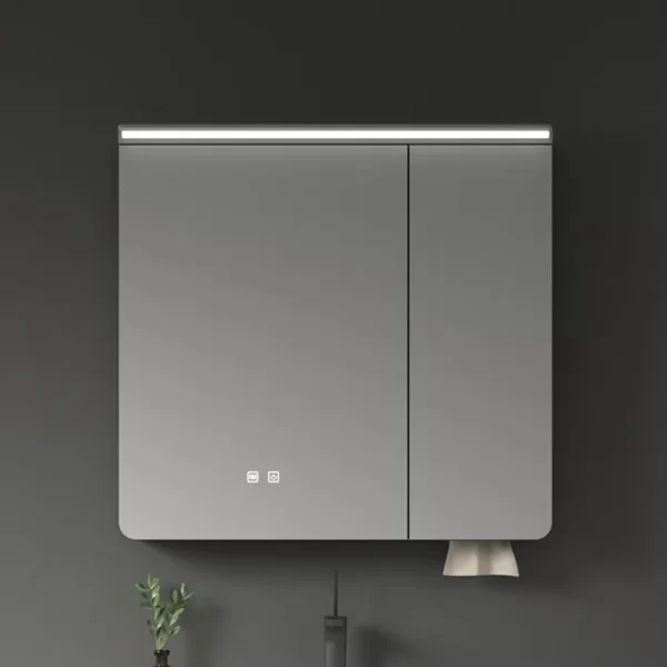 Custom Bathroom Cabinet with Mirror 3D Graphic Finish Wall Mounted Design in Bulk