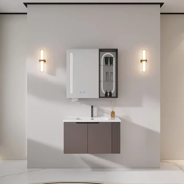 meuble de salle de bain avec meuble LED et vasque