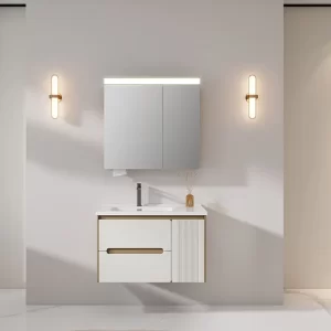 Тумба для ванной комнаты с керамической раковиной