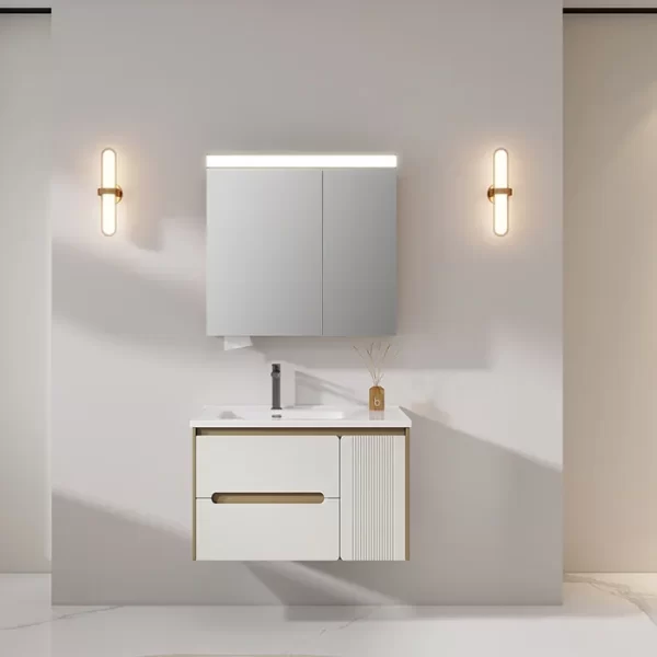 Тумба для ванной комнаты с керамической раковиной