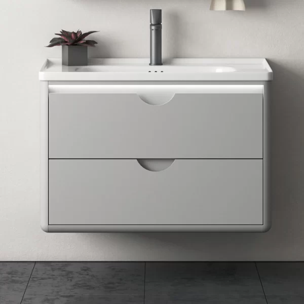 Пользовательские серый ванная комната Vanity шкаф, плавающей ванной зеркало Cabiner в Bulk