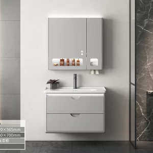 Пользовательские серый ванная комната Vanity шкаф, плавающей ванной зеркало Cabiner в Bulk