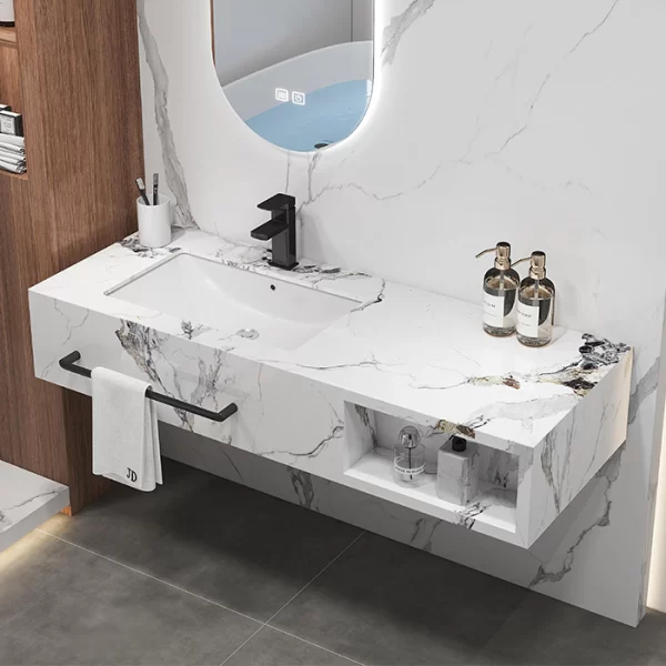 OEM Badezimmer Felsen Schiefer glänzend mit Keramikbecken