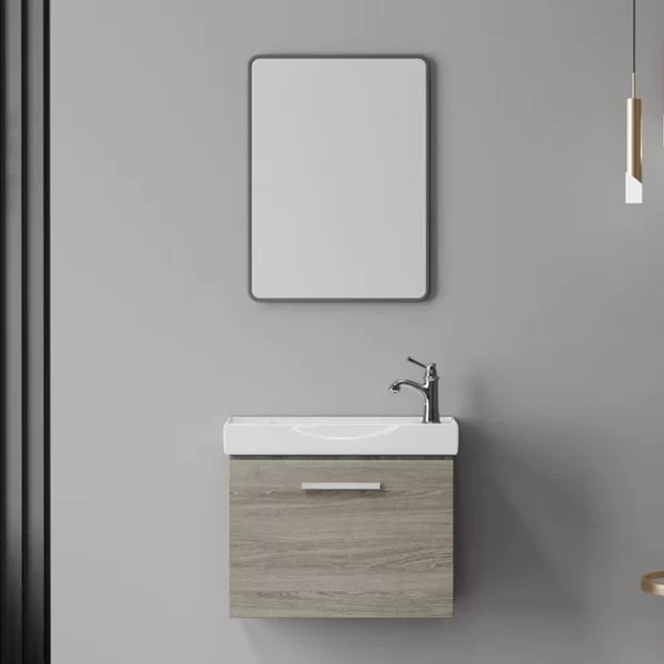 まとめ買い グレーの木目調洗面台