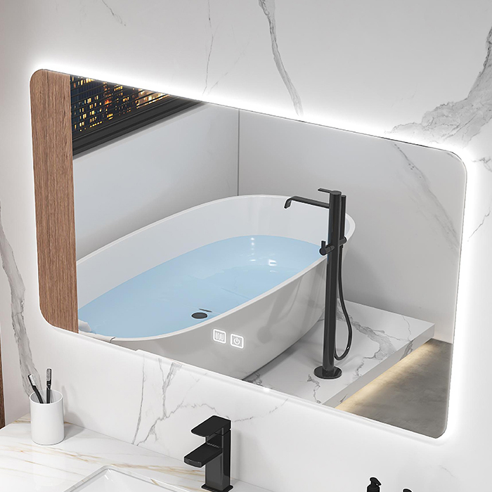 custom mirror with colorful lights