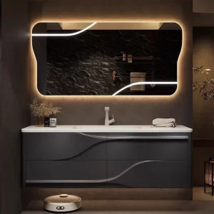 custom vanity with wash basin for hotel bathroom