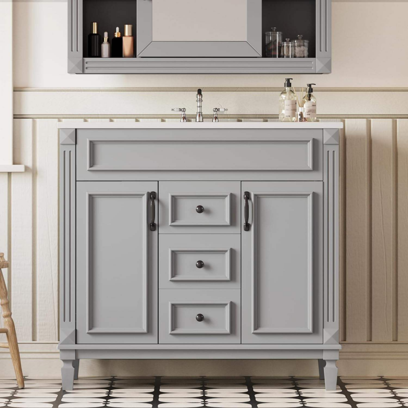 custom bathroom vanity order Shouya floor standing bathroom cabinet