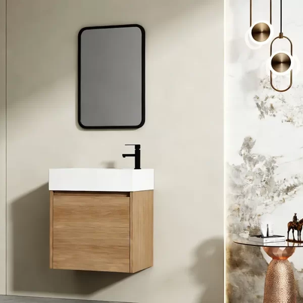 Wholesale Small Bathroom Cabinet, Floating Bathroom Vanity Set with Mirror Supplier