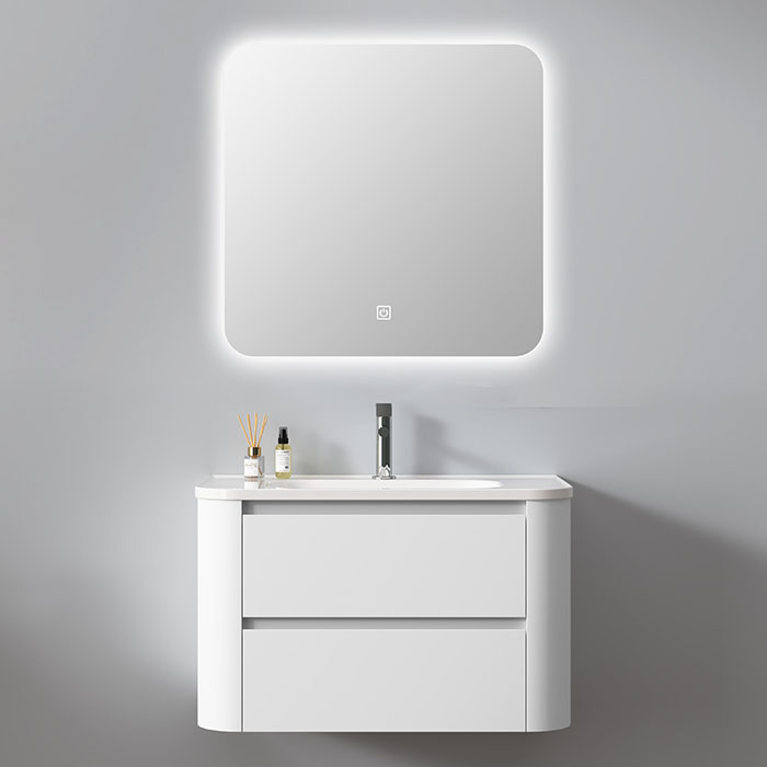 ホテルの浴室のための LED ミラーが付いている卸し売りポリ塩化ビニールの浴室のキャビネット