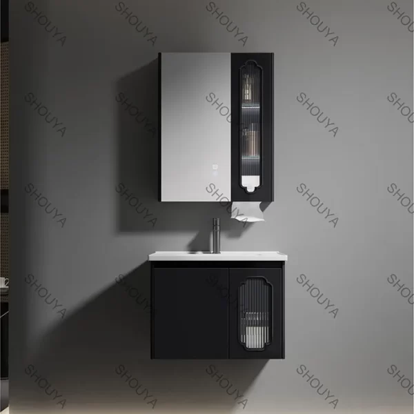 modern design wholesale bathroom cabinet, with LED mirror&plywood material bathroom vanity sets for hotel