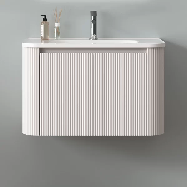 Floating Vanity for Bathroom Custom, Wall-Mounted Bathroom Cabinet with Ceramic Basin Supplier