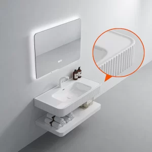 Buy In Bulk modern double layers wall-mounted bathroom cabinet with smart mirror