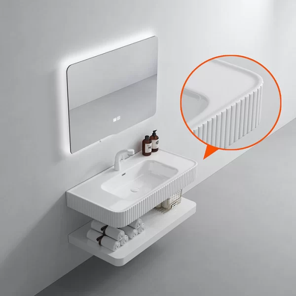 Buy In Bulk modern double layers wall-mounted bathroom cabinet with smart mirror