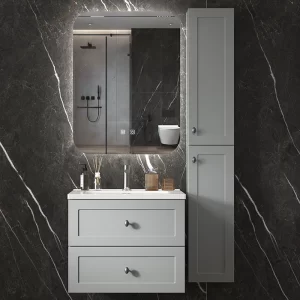Buy in bulk wall-mounted bathroom cabinet with side cabinet and anti-fog smart mirror