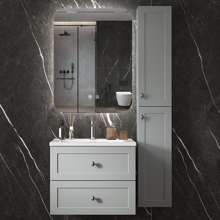 Buy in bulk wall-mounted bathroom cabinet with side cabinet and anti-fog smart mirror