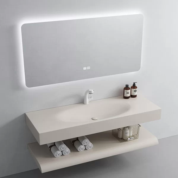 Factory Wholesale Designer Bathroom Vanity with artificial stone material & makeup mirror