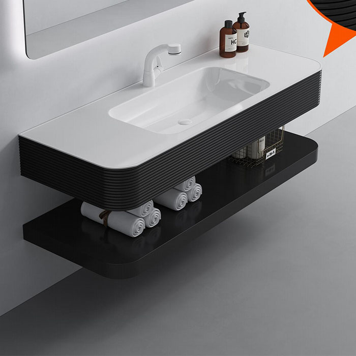 Factory price contemporary floating bathroom sink cabinet