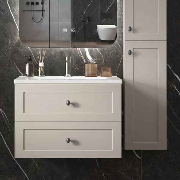 Factory price customizable bathroom cabinet set with storage side cabinet