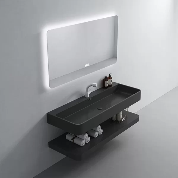 OEM available resin matt finishing wall-mounted vanity