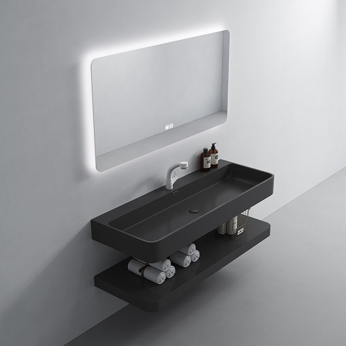 OEM available resin matt finishing wall-mounted vanity