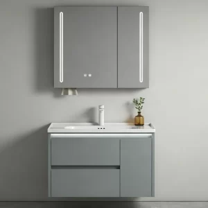 OEM wall-mounted bathroom cabinet with makeup mirror & Large storage capacity