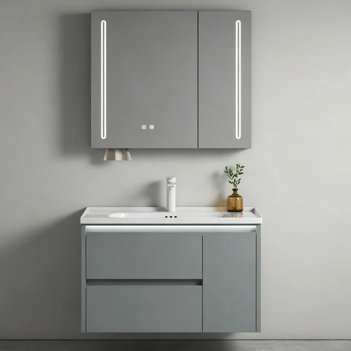 OEM wall-mounted bathroom cabinet with makeup mirror & Large storage capacity