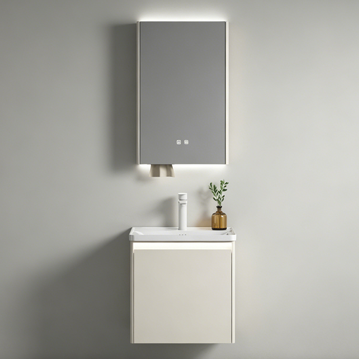 Wholesale stainless steel wall-mounted bathroom vanity set with LED mirror cabinet
