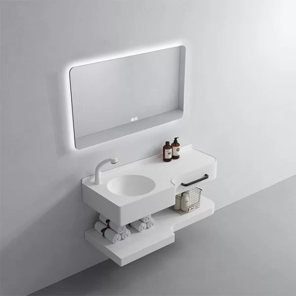 custom resin basin with white color