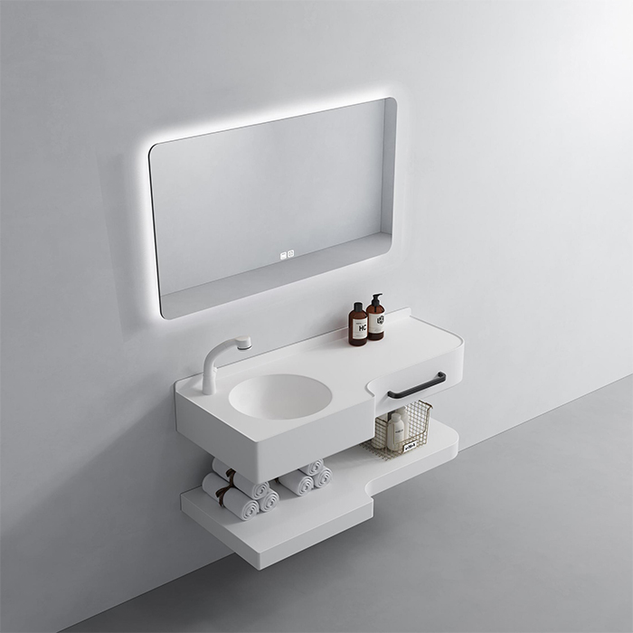 custom resin basin with white color