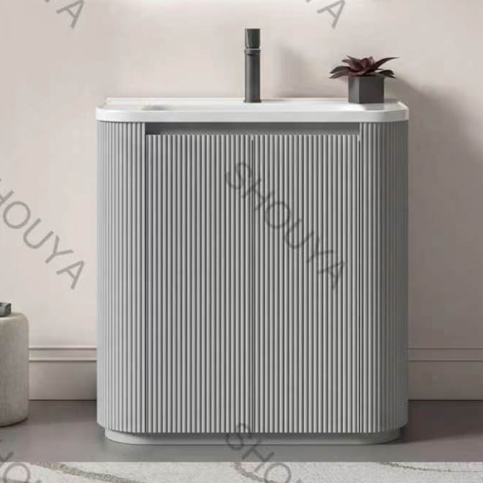 custom solutions with gray cabinet
