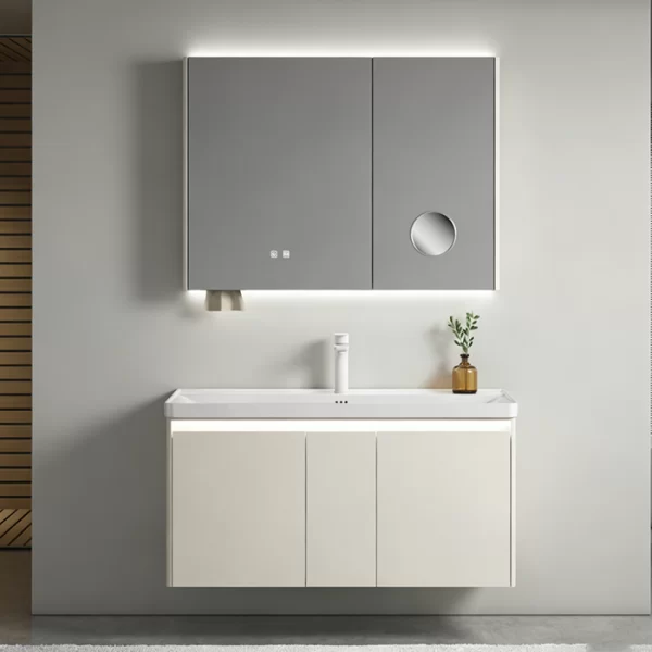 custom vanity with wash basin for hotel bathroom