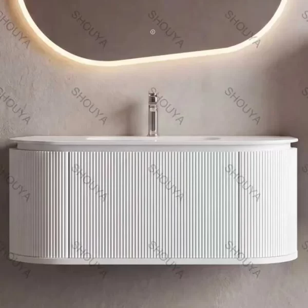 Bathroom Vanity with Side Cabinet Wholesale, Waterproof PVC Bathroom Cabinet & Mirror Custom