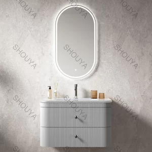 Wholesale Vanity Bathroom Cabinet with Ceramic Basin and Double Drawers Supplier