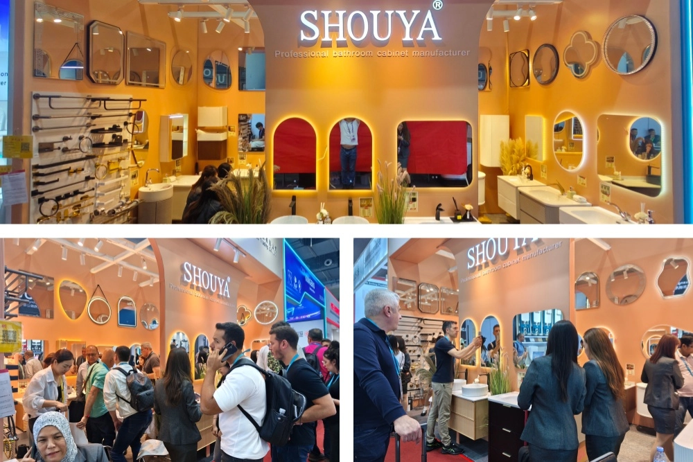 第139回広州交易会に出展されたSHOUYAのバスルーム用洗面化粧台ブース
