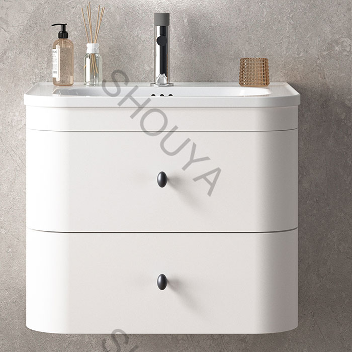 Custom White Cabinet Bathroom Vanity with Compact Wall-Mounted Storage Supplier - Image 3