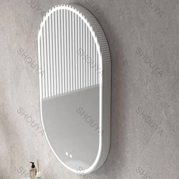 factory wholesale oval LED mirror cabinet