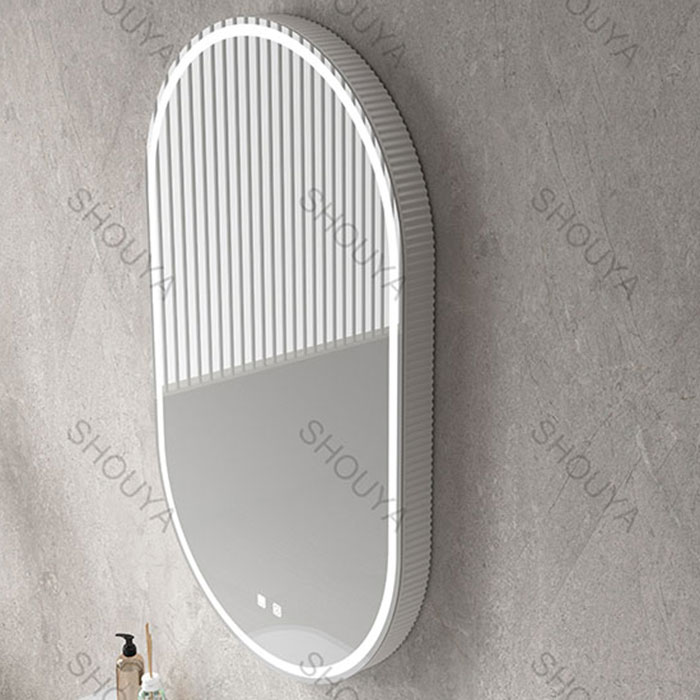 factory wholesale oval LED mirror cabinet