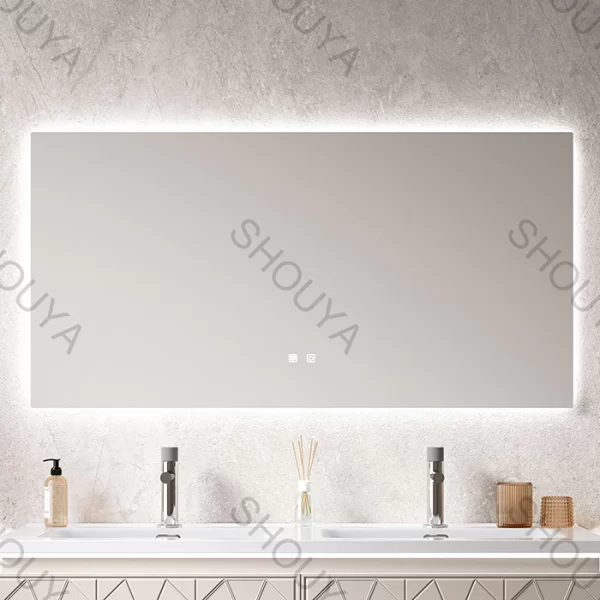 Custom PVC Bathroom Vanity Floating Design with Smart LED Mirror and Geometric Texture in Bulk