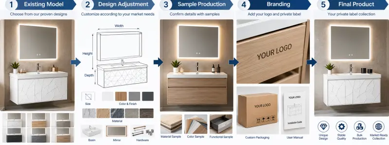 Custom Bathroom Vanity Cabinets: OEM Solutions for Private Label Brands